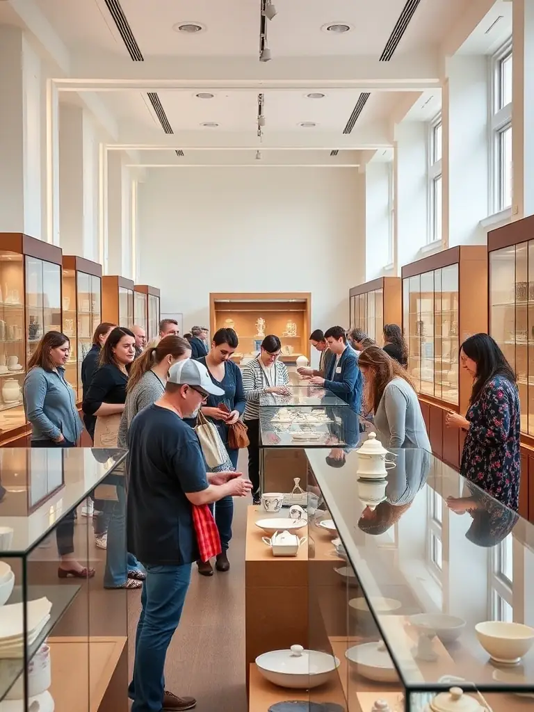 A photograph depicting volunteers organizing an exhibition at the Musée de la Haute Auvergne, showcasing their dedication to cultural support.