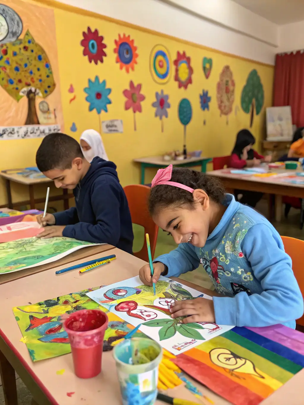 A photograph of a SAMHA-organized activity for children at the Musée de la Haute Auvergne, such as a workshop or guided tour.