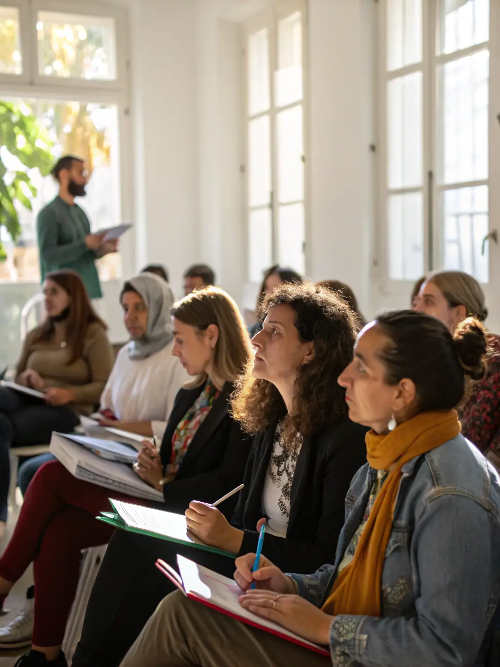 A photograph of attendees at a SAMHA-sponsored conference, listening to a speaker discussing the region's cultural heritage.